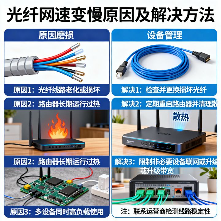 光纤网速变慢是什么原因？光纤网速慢怎么解决？