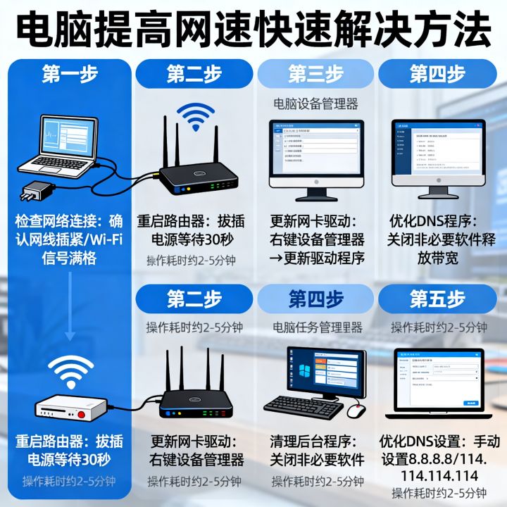 怎样让电脑提高网速？电脑网速太慢怎么解决最快