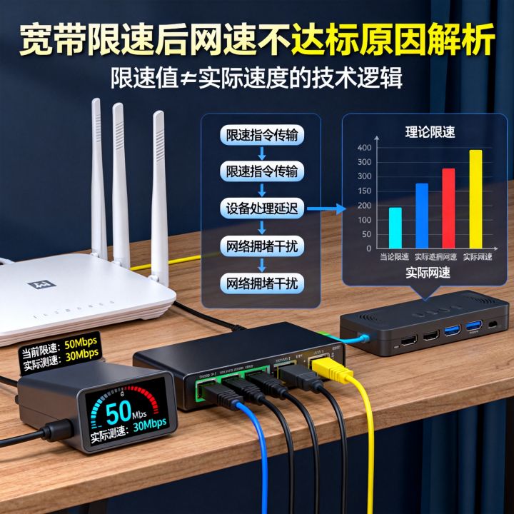 网速限速越低越慢，为什么宽带限速后网速不达标？