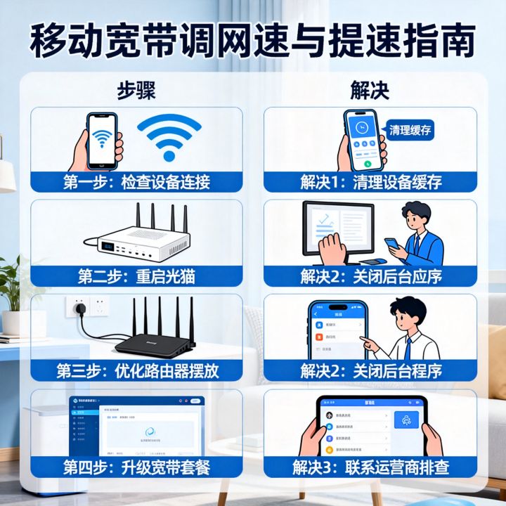 移动宽带咋调网速？移动宽带网速慢怎么解决
