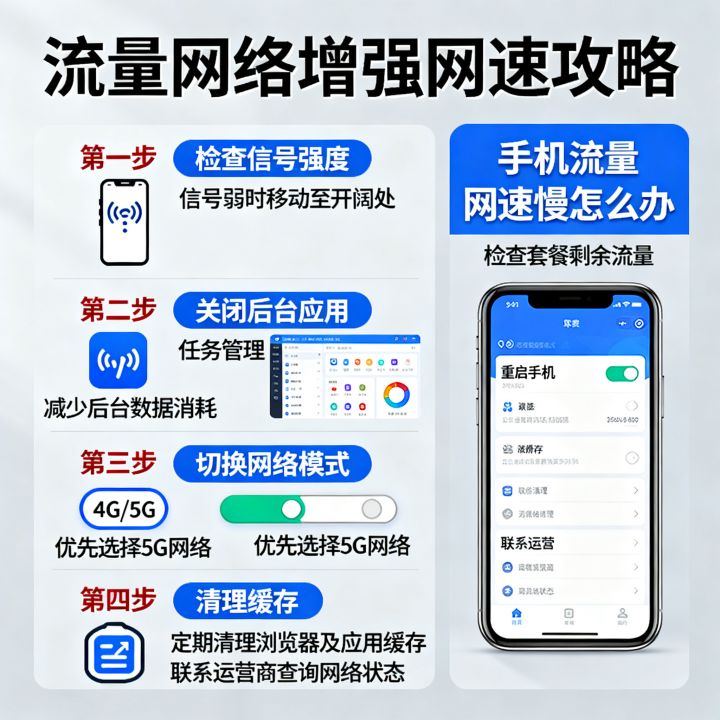 流量网络怎么增强网速，手机流量网速慢怎么办