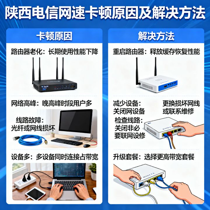 陕西电信网速为什么很卡？宽带变慢如何解决
