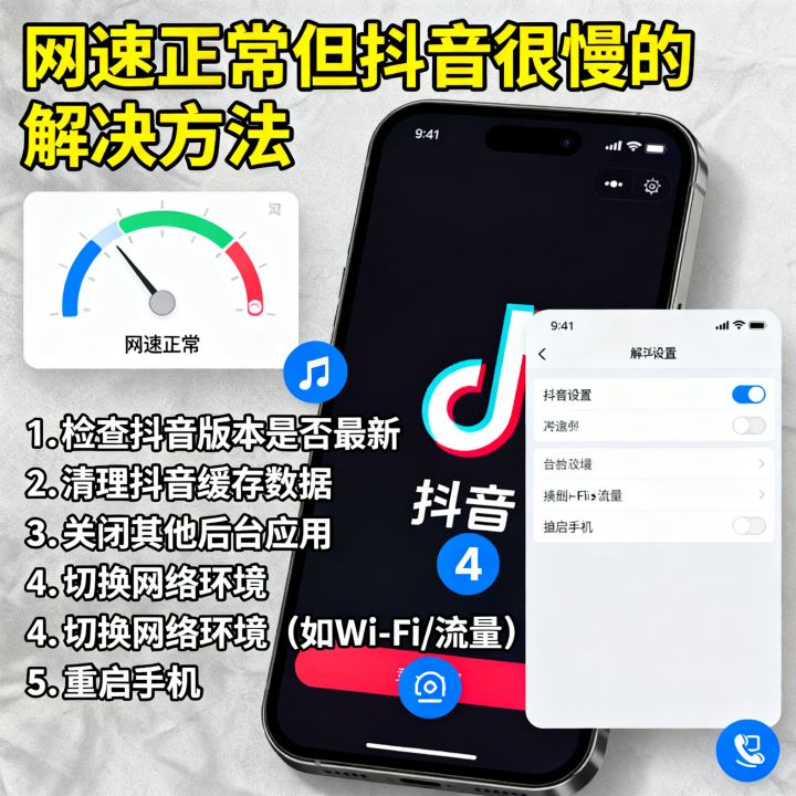 网速正常但抖音很慢是怎么回事?抖音加载慢的解决方法 网速正常但抖音很慢是怎么回事?抖音加载慢的解决方法