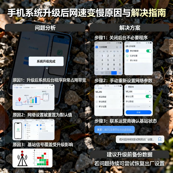 手机升级后网速很卡是怎么回事？手机系统升级后网速变慢怎么解决