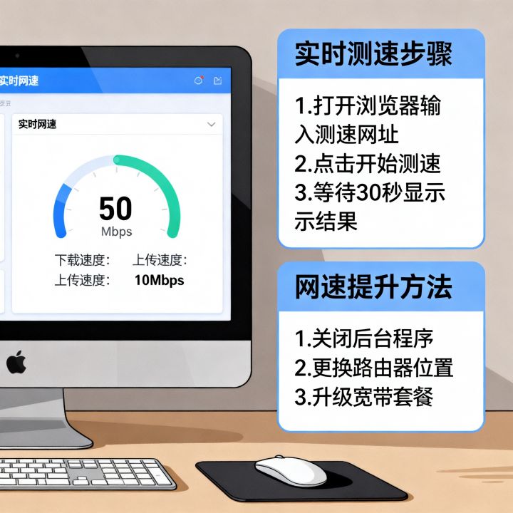 电脑网速实时测速怎么测，网速慢如何快速提升？