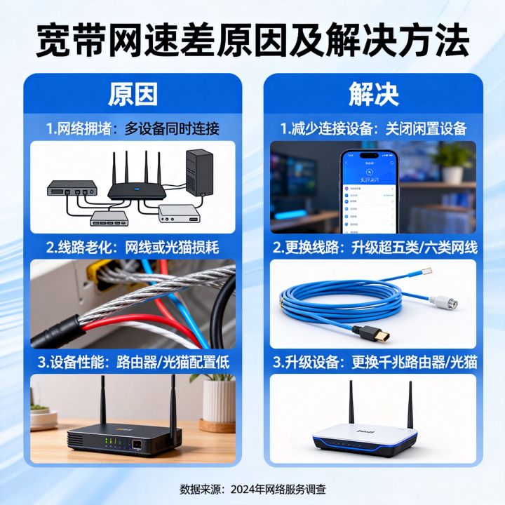 宽带网速差很多是什么原因？宽带网速慢怎么解决