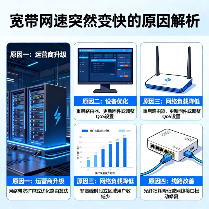 宽带网速突然增加是怎么回事？宽带网速突然变快的原因有哪些