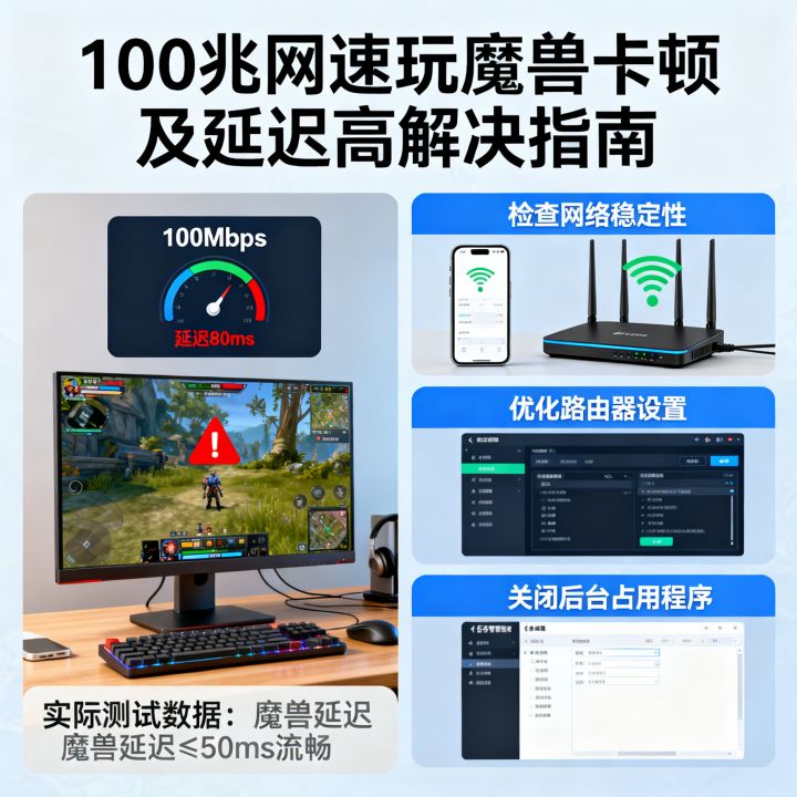 100兆网速玩魔兽卡不卡，延迟高怎么办？