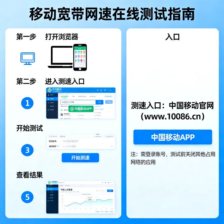 移动宽带网速在线测试怎么测？移动宽带测速入口在哪？