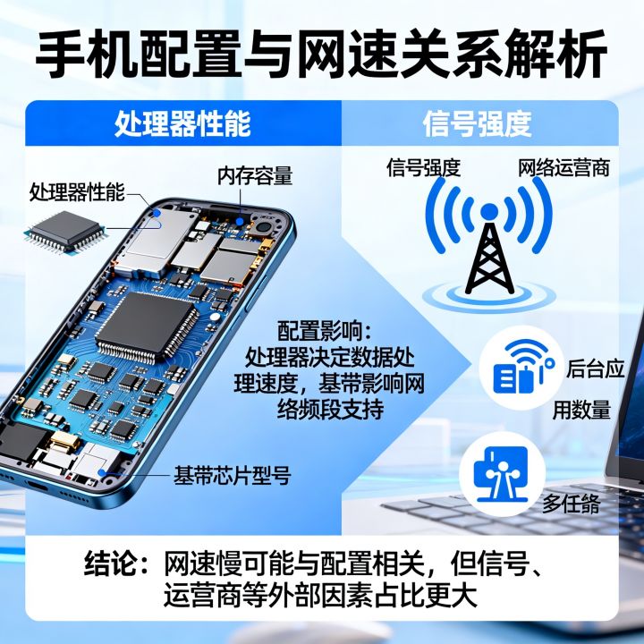 手机的配置决定网速吗？手机网速慢和手机配置有关系吗