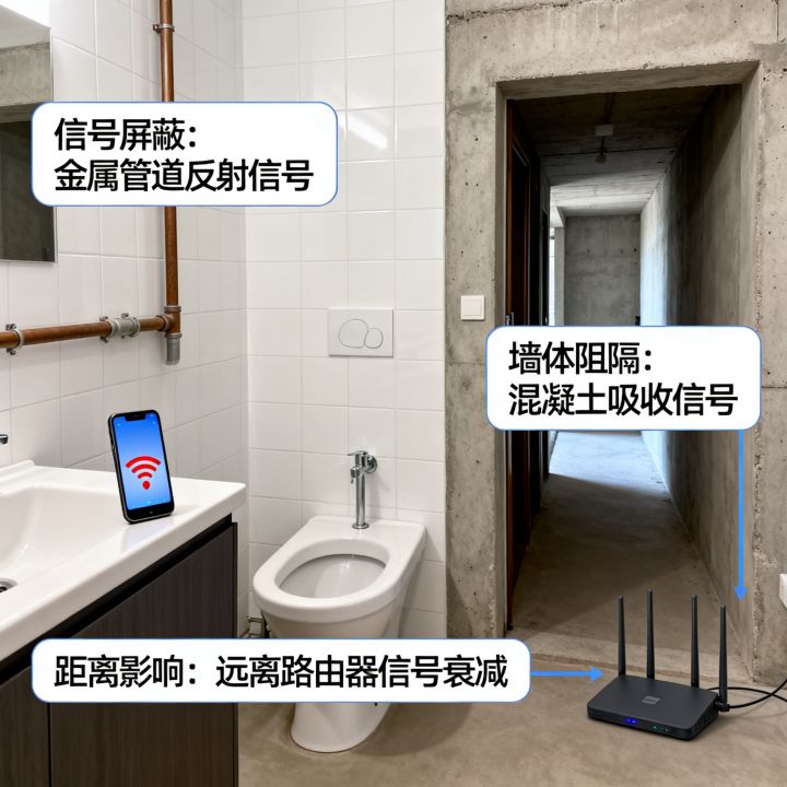 厕所里面网速很差怎么回事，为什么厕所信号差