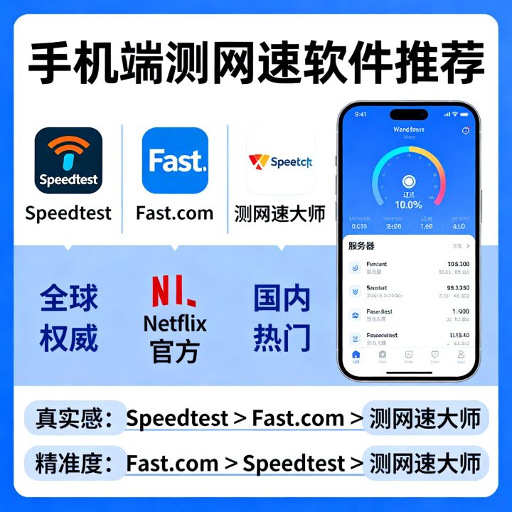 手机端网速测量工具哪个好用,测网速软件推荐哪个准 手机端网速测量工具哪个好用,测网速软件推荐哪个准