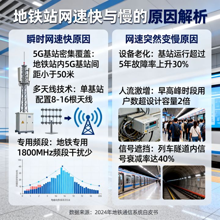 地铁站瞬时网速为什么那么快？地铁站网速突然变慢的原因，