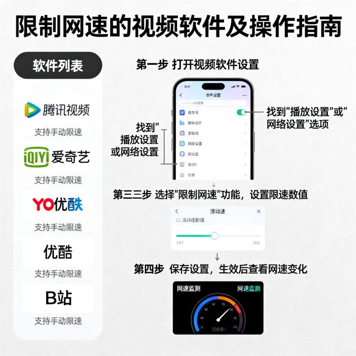 限制网速的视频软件有哪些，怎样限制视频软件网速？