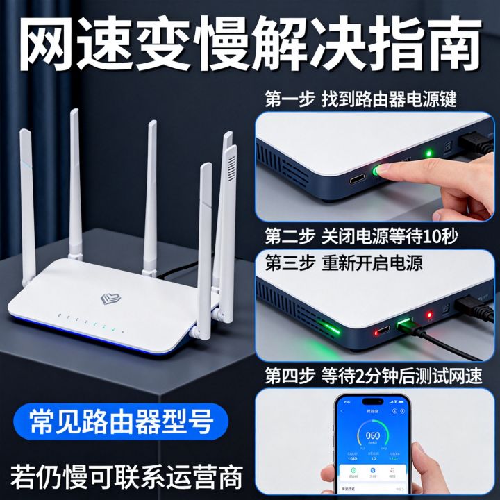 网速变慢该咋办呢，路由器怎么重启才能提速？