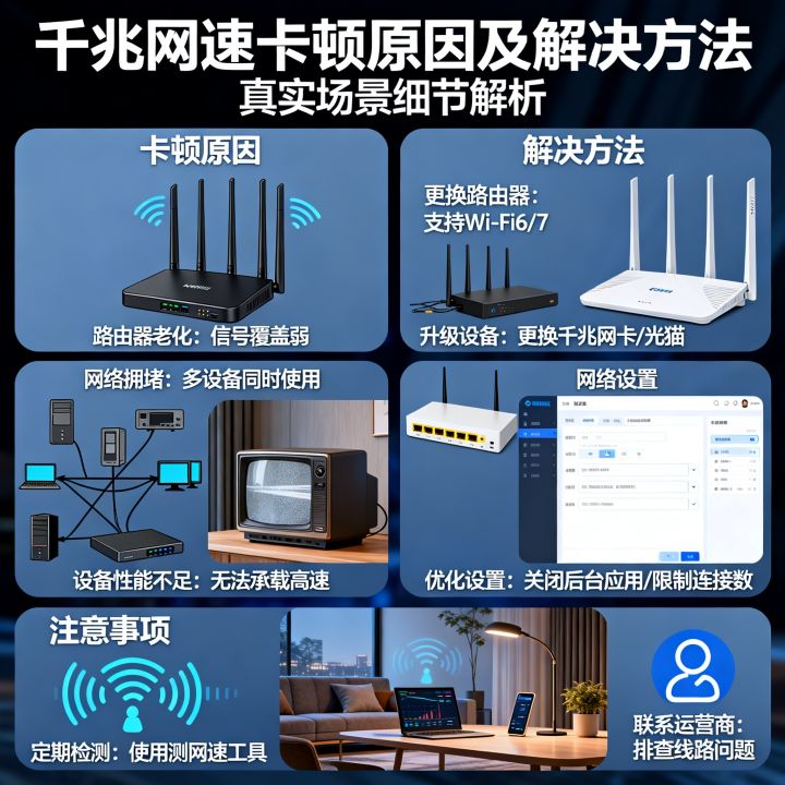 为什么千兆网速反而卡顿，宽带速度慢怎么解决？