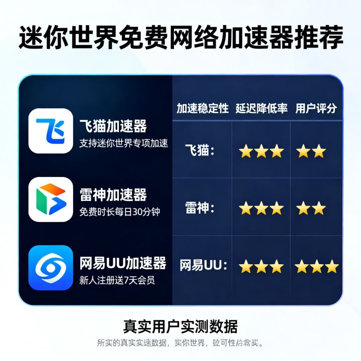 迷你世界网速加速软件哪个好用？免费网络加速器下载推荐