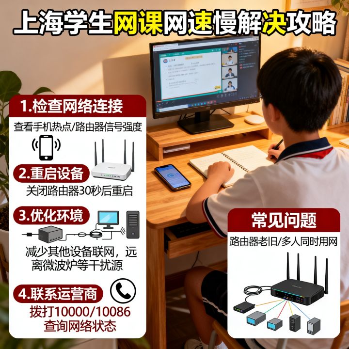 上海学生在家上网课网速慢怎么办？上海学生网速慢怎么解决