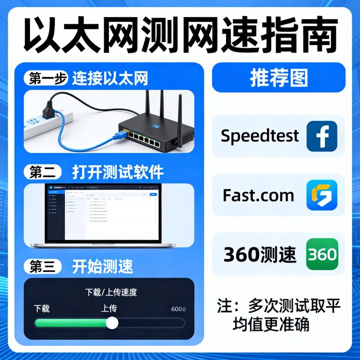 以太网测网速怎么测呢，网速测试软件哪个最准确？