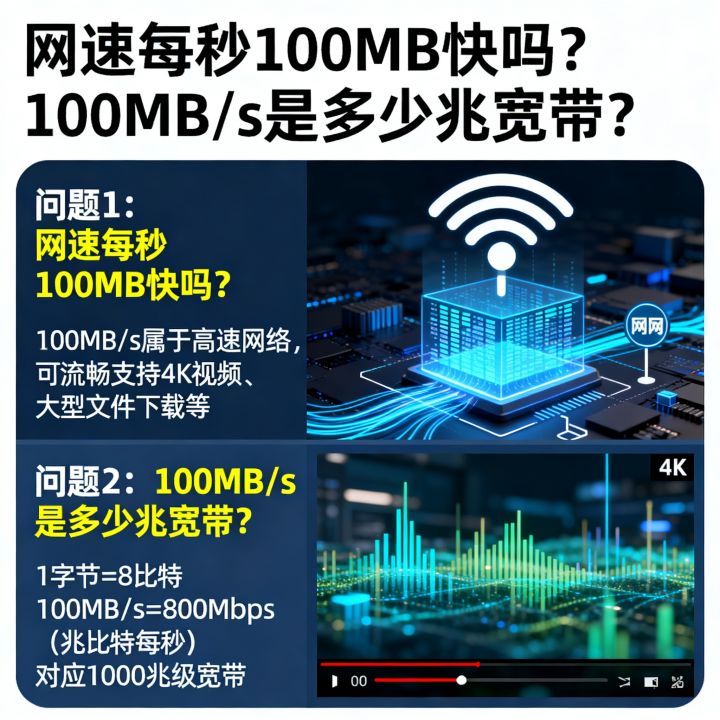 网速每秒100mb快吗，网速每秒100mb是多少兆宽带？