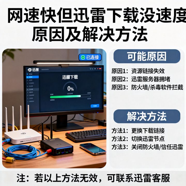 网速很快但迅雷下载不了怎么办？迅雷下载没速度原因
