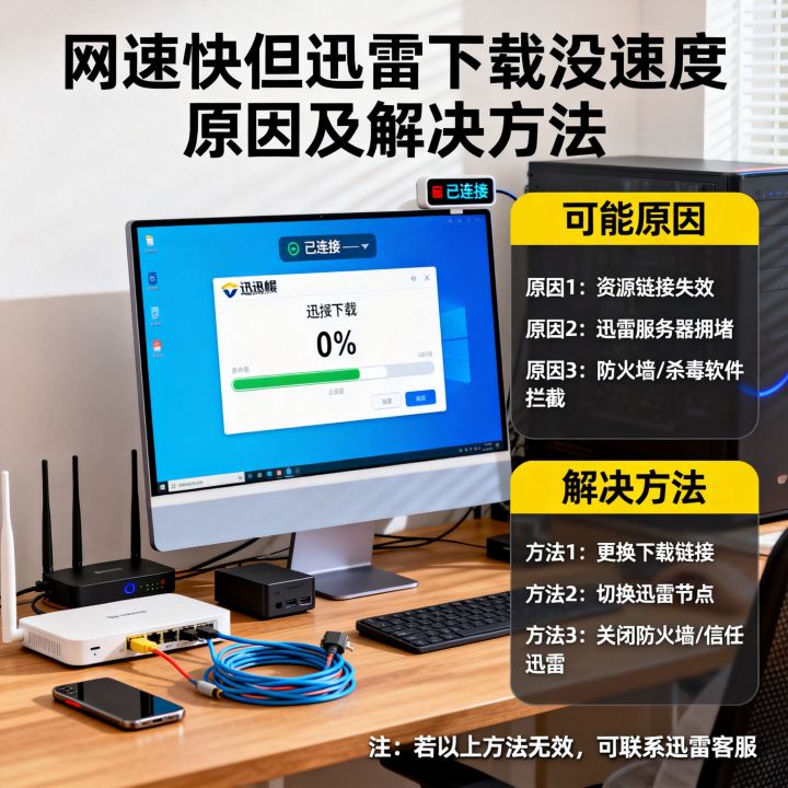 网速很快但迅雷下载不了怎么办？迅雷下载没速度原因