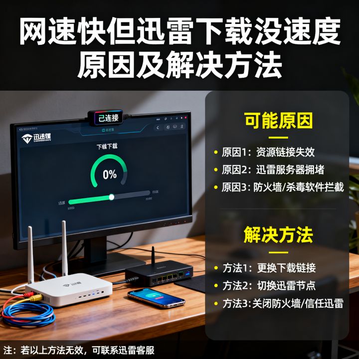 网速很快但迅雷下载不了怎么办？迅雷下载没速度原因