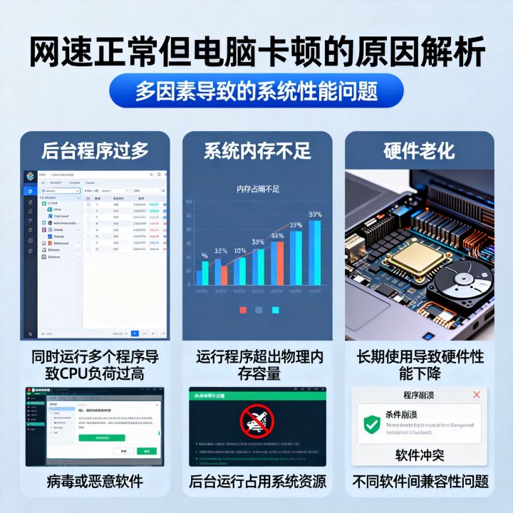 网速没问题为什么还是很卡？网速正常但电脑很卡的原因