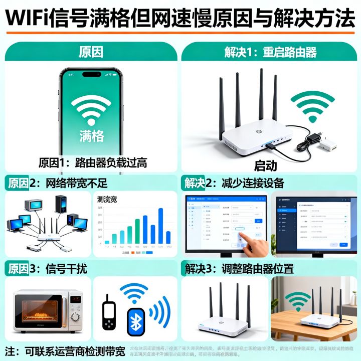 wifi信号满格但网速很慢是怎么回事？满格wifi没网速怎么解决