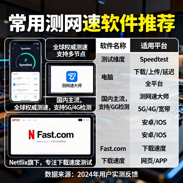 哪些软件可以测网速，有什么好用的测网速工具推荐？