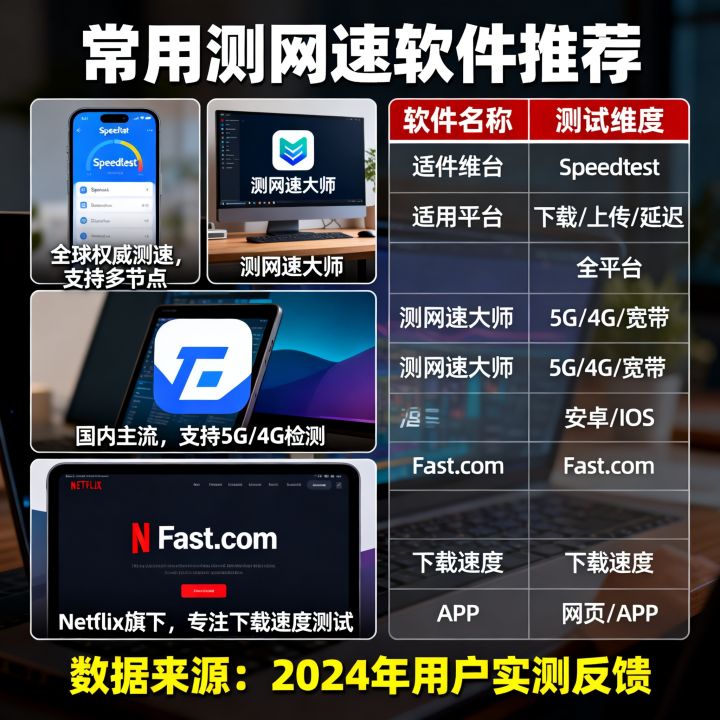 哪些软件可以测网速，有什么好用的测网速工具推荐？