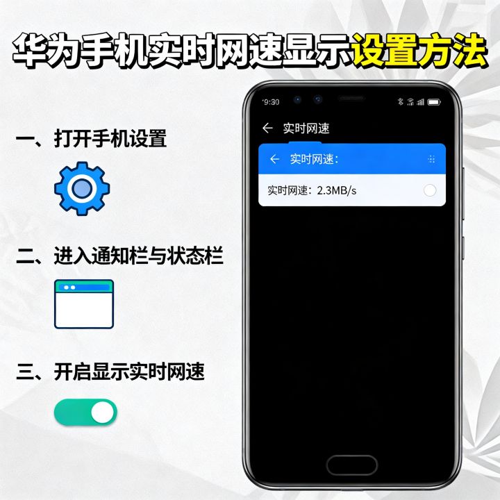 华为手机怎么显示网速，实时网速显示设置方法