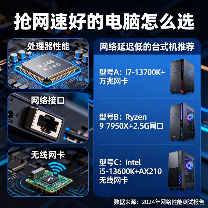 抢网速好的电脑怎么选，网络延迟低的台式机推荐