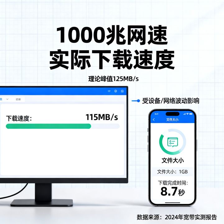1000兆网速到底有多快？宽带测速，千兆宽带实际下载速度