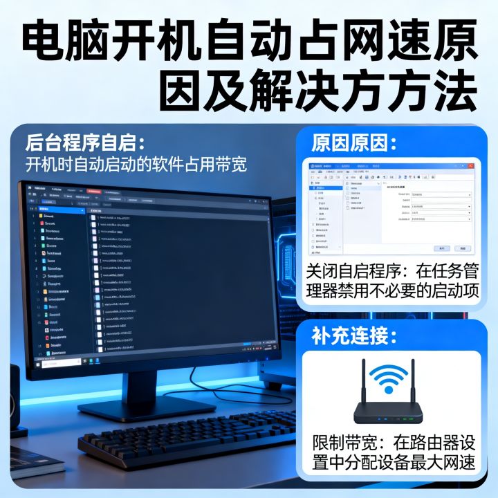 开了电脑就偷网速怎么回事，电脑开机自动占网速怎么解决