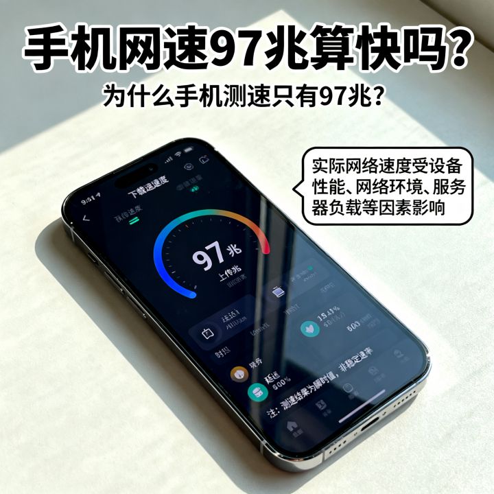 手机网速97兆算快吗，为什么手机测速只有97兆？