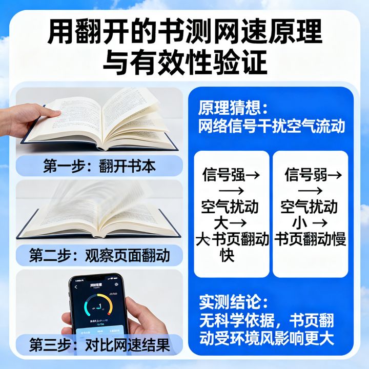 网传用翻开的书测网速是什么原理？真的管用吗？