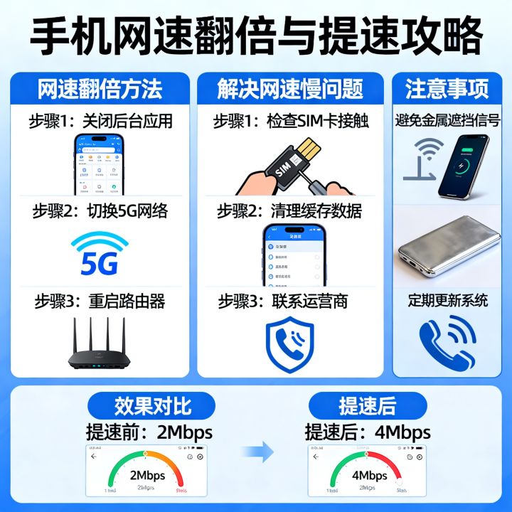 手机网速如何翻倍，手机网速慢怎么解决？