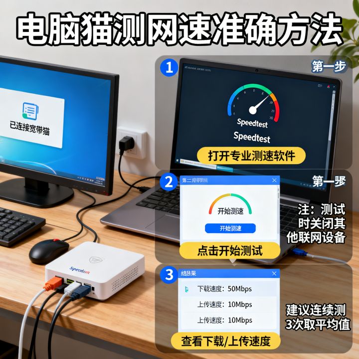 电脑猫怎么测网速，宽带猫测速准确方法有哪些