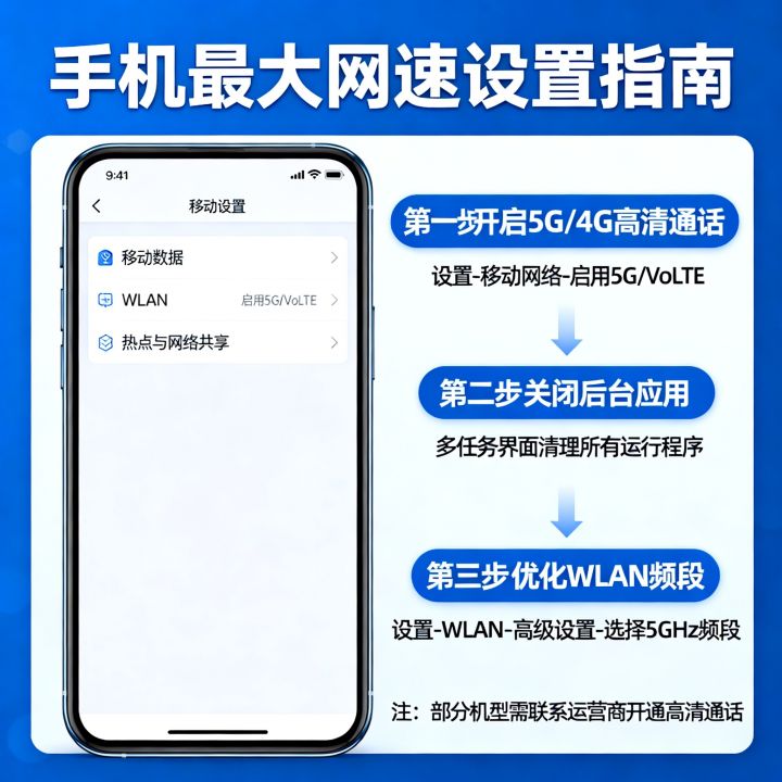 如何打开最大网速？手机网速慢怎么设置才能变快？