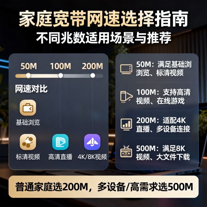 网上用哪种网速快，家里装宽带选多少兆的网速才够用不卡？