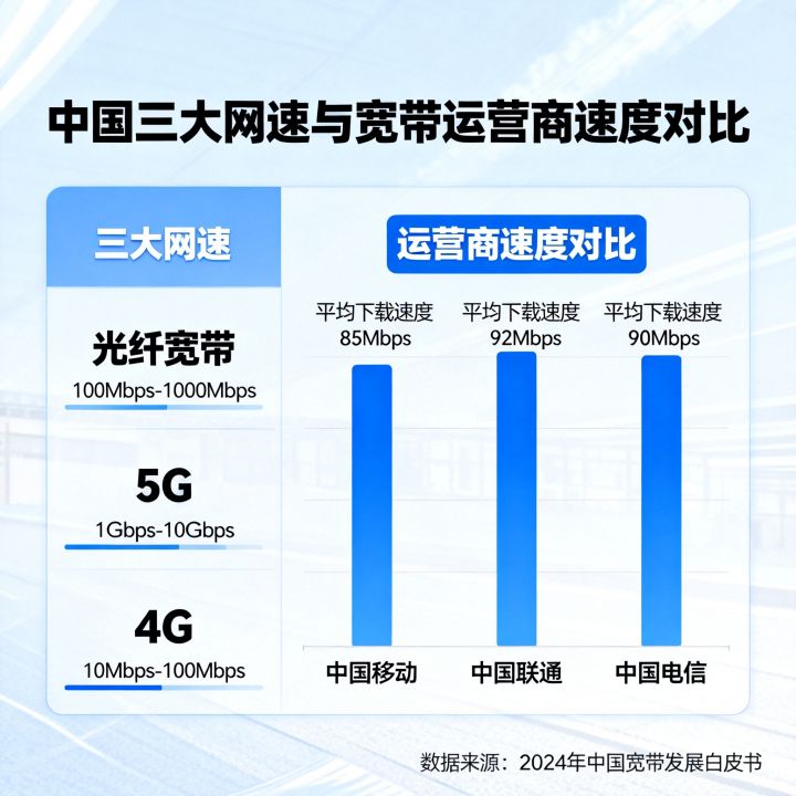 中国3大网速是什么，宽带哪个运营商最快？