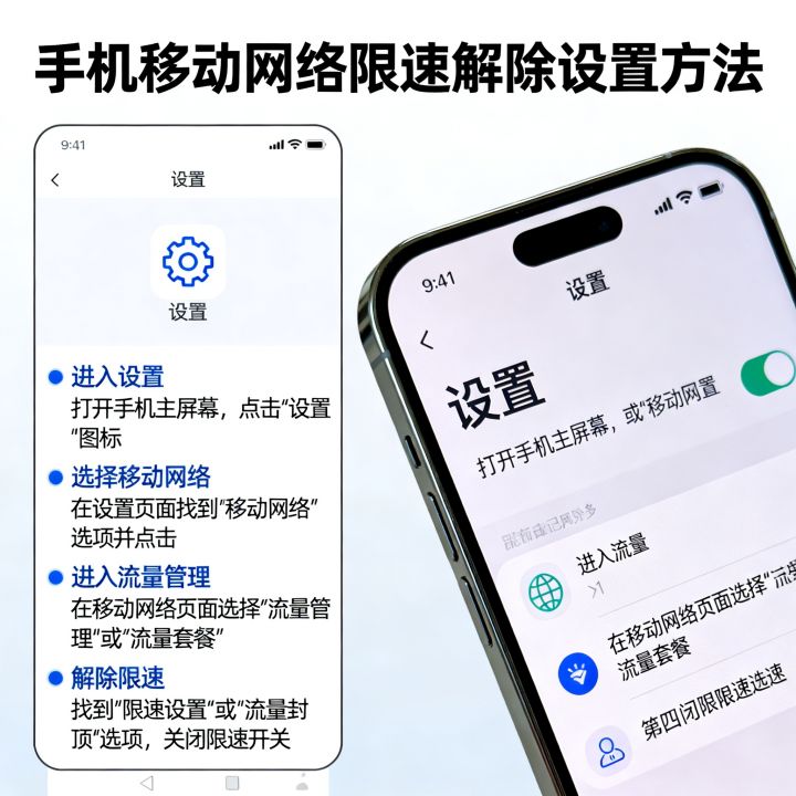 手持网络怎么设置网速，手机移动网络限速怎么解除设置方法