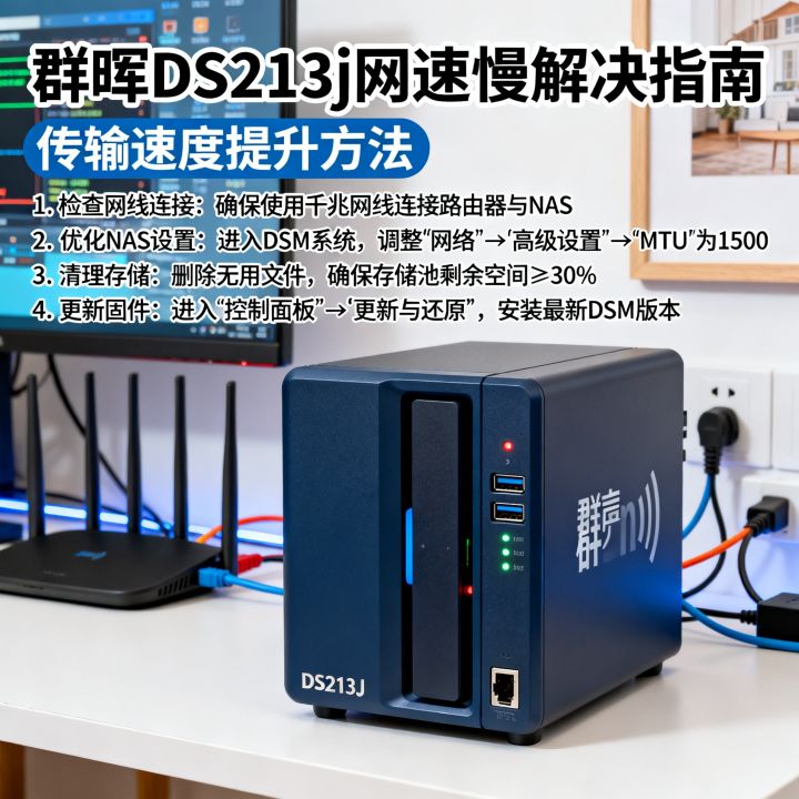 群晖DS213j网速慢怎么办？，DS213j传输速度提升方法