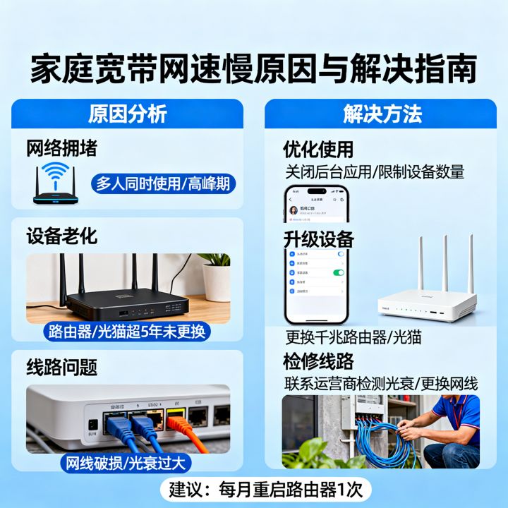 上网速率慢是什么原因造成的？家庭宽带网速慢怎么解决