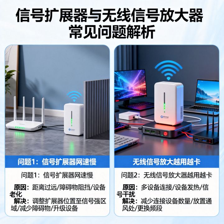 信号扩展器网速慢怎么办，无线信号放大器为什么越用越卡