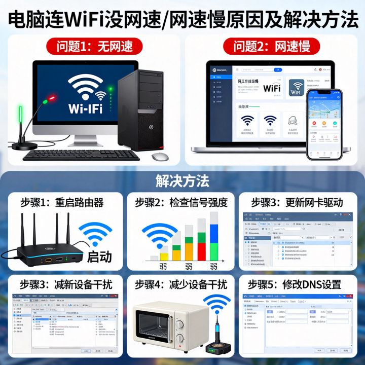 电脑连接无线没网速是怎么回事，电脑连WiFi网速慢怎么解决？
