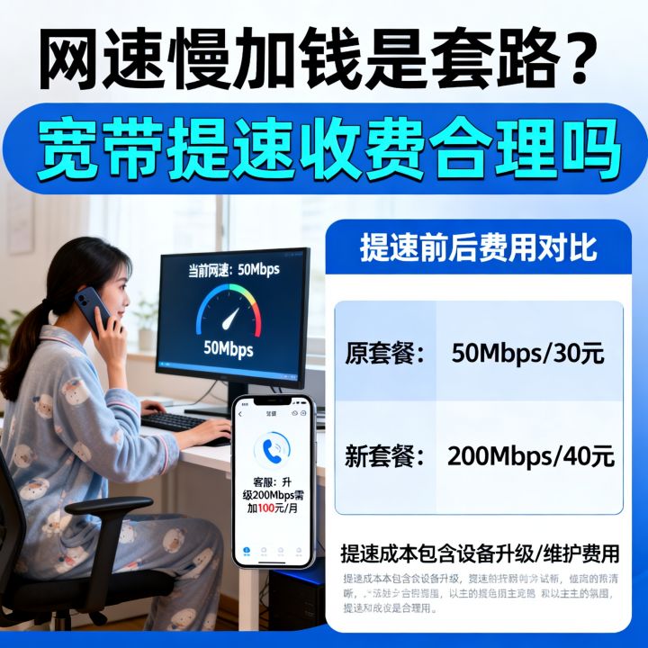 网速慢了让加钱是套路吗？宽带提速收费合理吗