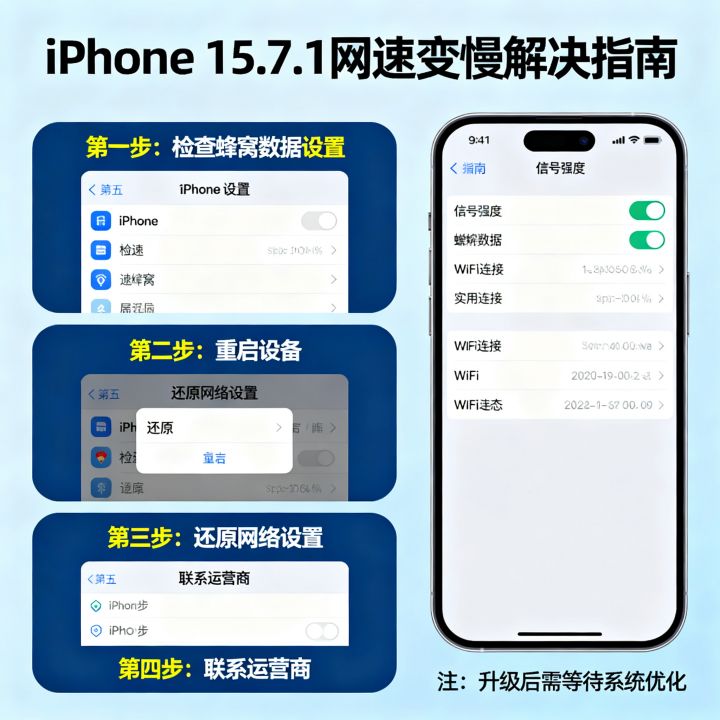 15.7.1网速不好怎么办，iPhone升级后网速变慢如何解决？