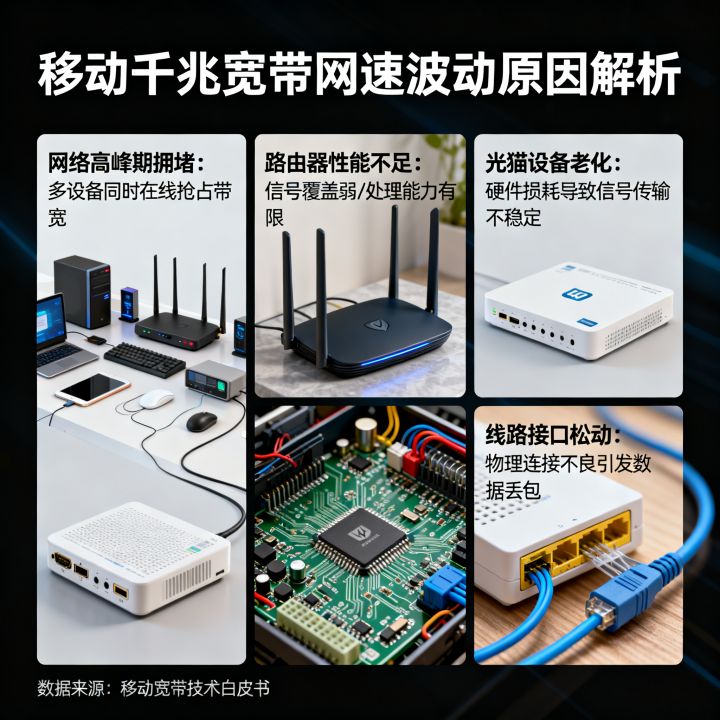 移动千兆网速波动大怎么回事，移动千兆宽带网速不稳定原因